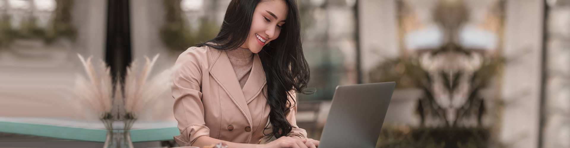 woman using her laptop